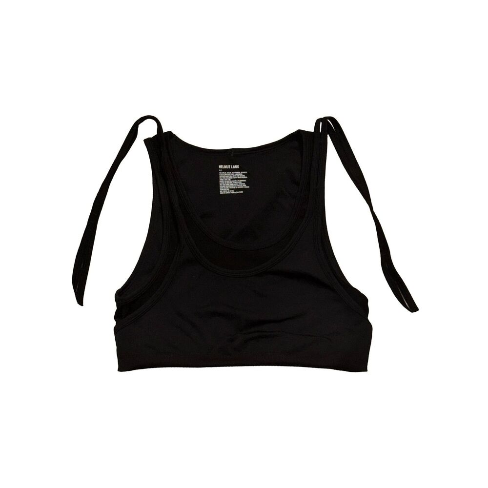 helmut lang black double seamless jersey tank
